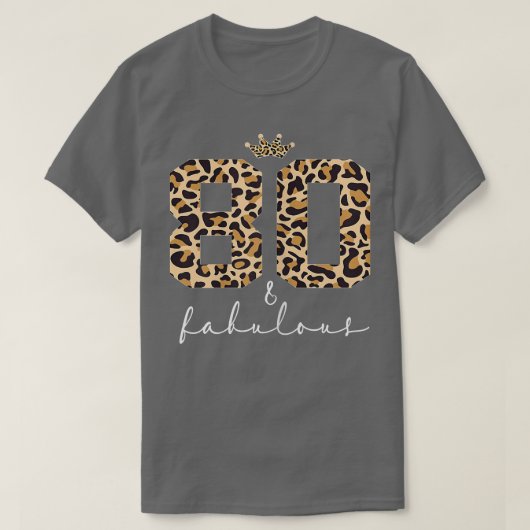 ウメンズヒョウ80と素敵なかわいい80誕生日 Tシャツ (デザイン正面)