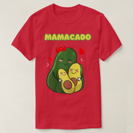 ウメンズマおもしろいマカドアボカドかわいいママ Tシャツ (デザイン正面)