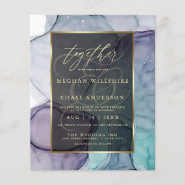 ウメ手頃結婚ティール（緑がかった色）スモーク抽象芸術インク