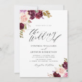 ウメ紫フローラ結婚ズ 招待状 (正面)