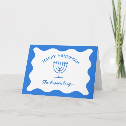 ウモダンはっきりしたェイパーソナライズされたブ縁どルハヌカ カード (正面)