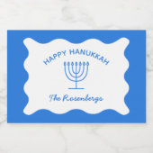 ウモダンはっきりしたェイパーソナライズされたブ縁どルハヌカ スパークリングワインラベル (シングルラベル)