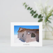 ウユニ塩ホテル白いはがき ポストカード (スタンド正面)