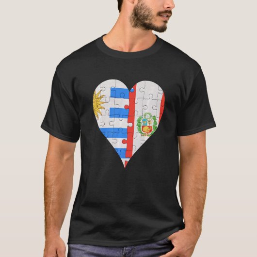 ウラギアンペルー国旗のハート Tシャツ (正面)