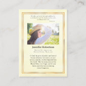 ウラジミール葬儀祈りの言葉カード プレイスカード (裏面)