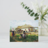 ウラジミール・マコフスキー – 学校の愛人の到着 ポストカード (スタンド正面)