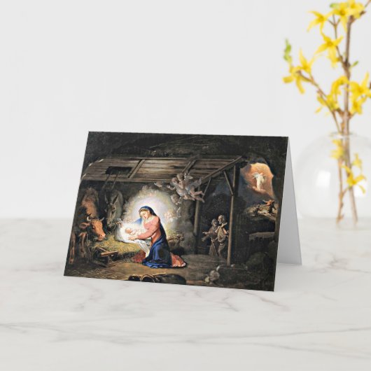 ウラディーミル・ボロビコフスキーによるキリストの降誕 カード (黄色い花)