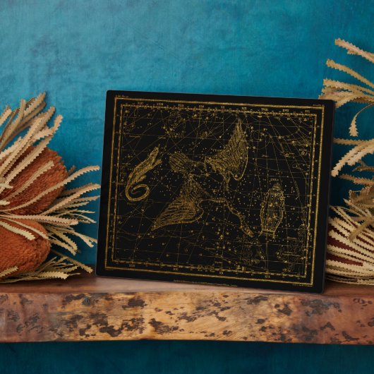 ウラニアの鏡シアルマップ金ゴールドとブラック フォトプラーク (側面)