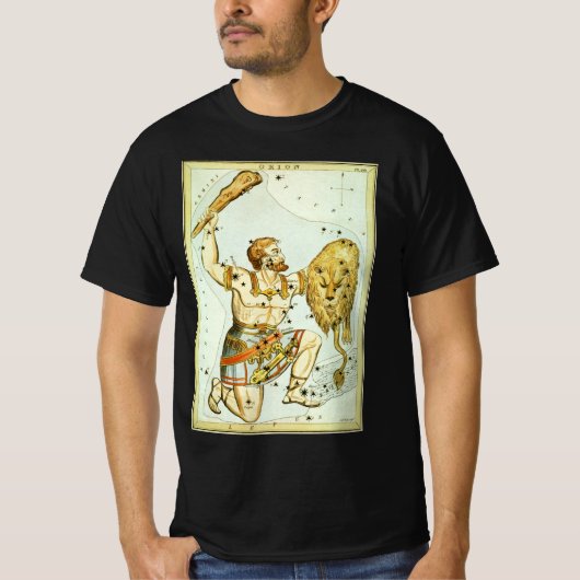ウラニアの鏡、ヴィンテージ天文学の天体図 Tシャツ (正面)