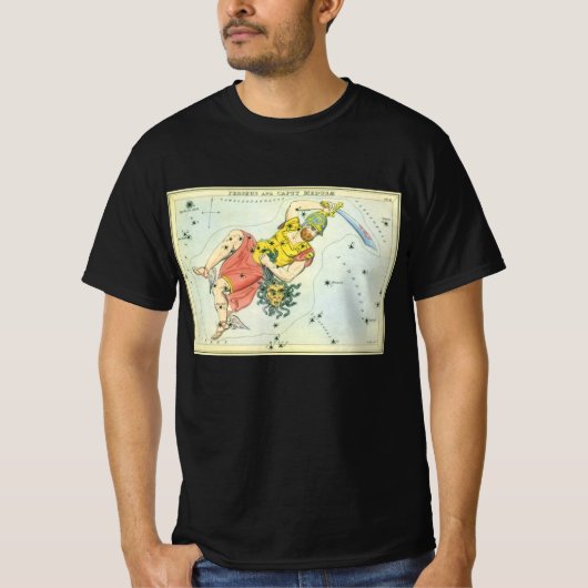 ウラニアの鏡、ヴィンテージ天文学の天体地図 Tシャツ (正面)