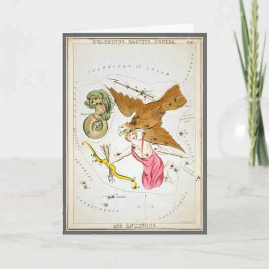 ウラニアの鏡、ヴィンテージ天文学 天体地図 カード (正面)