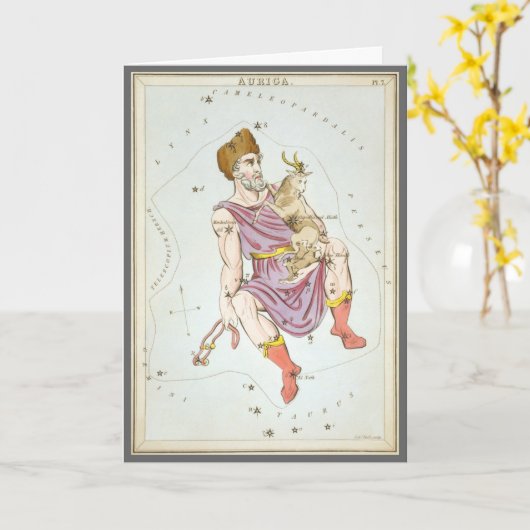 ウラニアの鏡、ヴィンテージ天文学 天体地図 カード (黄色い花)