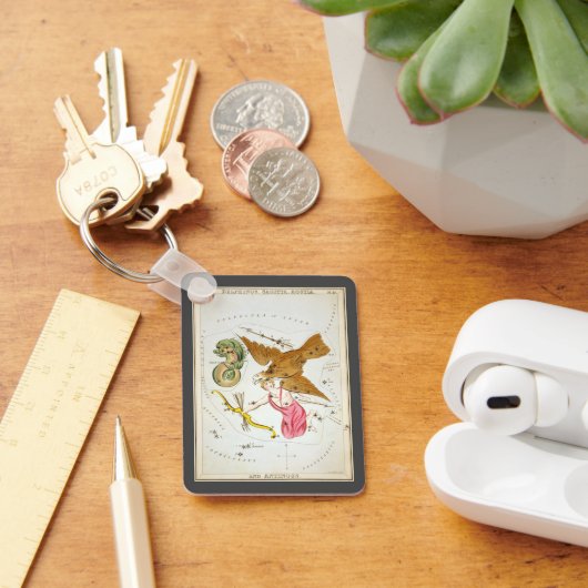 ウラニアの鏡、ヴィンテージ天文学 天体地図 キーホルダー (デスク)