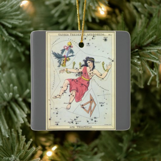 ウラニアの鏡、ヴィンテージ天文学 天体地図 セラミックオーナメント (ツリー)