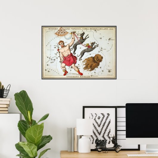 ウラニアの鏡、ヴィンテージ天文学 天体地図 ポスター (ホームオフィス)
