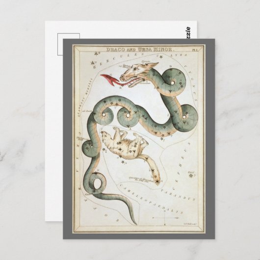 ウラニアの鏡、ヴィンテージ天文学 天体地図 ポストカード (正面/裏面)