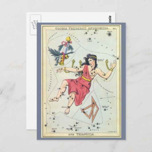 ウラニアの鏡、ヴィンテージ天文学 天体地図 ポストカード (正面/裏面)