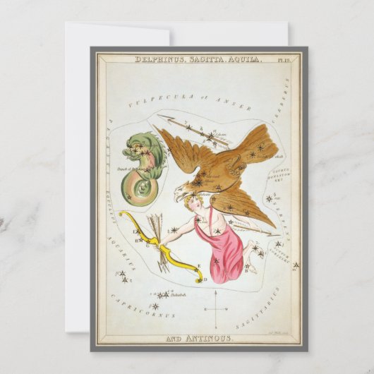 ウラニアの鏡、ヴィンテージ天文学 天体地図 招待状 (正面)