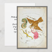 ウラニアの鏡、ヴィンテージ天文学 天体地図 招待状 (正面/裏面)