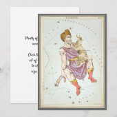 ウラニアの鏡、ヴィンテージ天文学 天体地図 招待状 (正面/裏面)