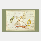 ウラニアの鏡、ヴィンテージ天文学 天体地図 長方形シール (正面)