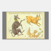 ウラニアの鏡、ヴィンテージ天文学 天体地図 長方形シール (正面)