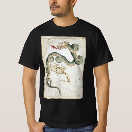 ウラニアの鏡、ヴィンテージ天文学 天体地図 Tシャツ (正面)