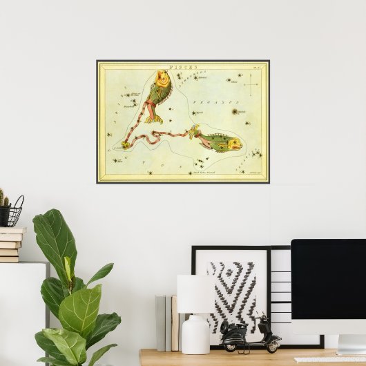 ウラニアの鏡 魚座の星座 ポスター (ホームオフィス)