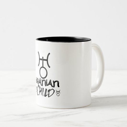 ウラニアチャイルドシンボル星占い〔占星術の〕十二宮図プラネットサイン ツートーンマグカップ (正面右)