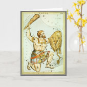 ウラニア鏡ヴィンテージ天文学の天球図 カード (黄色い花)