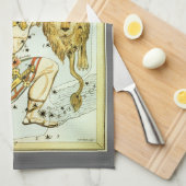 ウラニア鏡ヴィンテージ天文学の天球図 キッチンタオル (四つ折り)