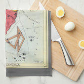 ウラニア鏡ヴィンテージ天文学の天球図 キッチンタオル (四つ折り)