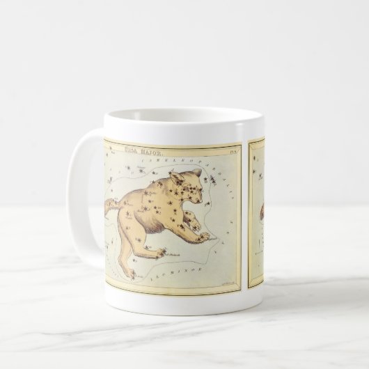 ウラニア鏡ヴィンテージ天文学の天球図 コーヒーマグカップ (正面左)