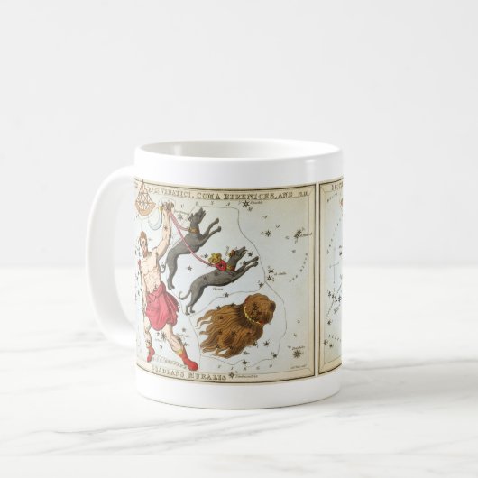 ウラニア鏡ヴィンテージ天文学の天球図 コーヒーマグカップ (正面左)