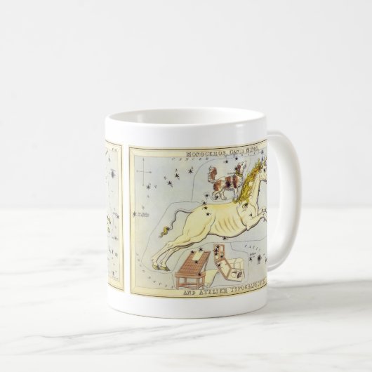 ウラニア鏡ヴィンテージ天文学の天球図 コーヒーマグカップ (正面右)