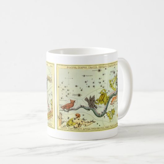 ウラニア鏡ヴィンテージ天文学の天球図 コーヒーマグカップ (正面右)