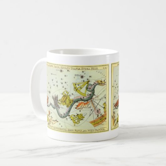 ウラニア鏡ヴィンテージ天文学の天球図 コーヒーマグカップ (正面左)