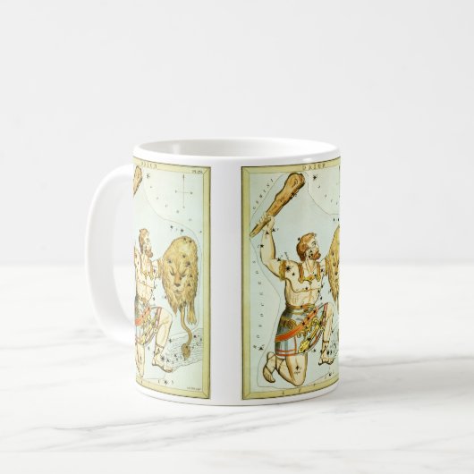 ウラニア鏡ヴィンテージ天文学の天球図 コーヒーマグカップ (正面左)
