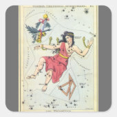 ウラニア鏡ヴィンテージ天文学の天球図 スクエアシール (正面)