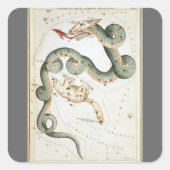 ウラニア鏡ヴィンテージ天文学の天球図 スクエアシール (正面)