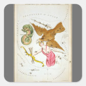 ウラニア鏡ヴィンテージ天文学の天球図 スクエアシール (正面)