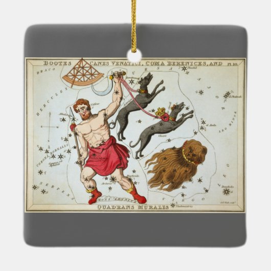 ウラニア鏡ヴィンテージ天文学の天球図 セラミックオーナメント (裏面)