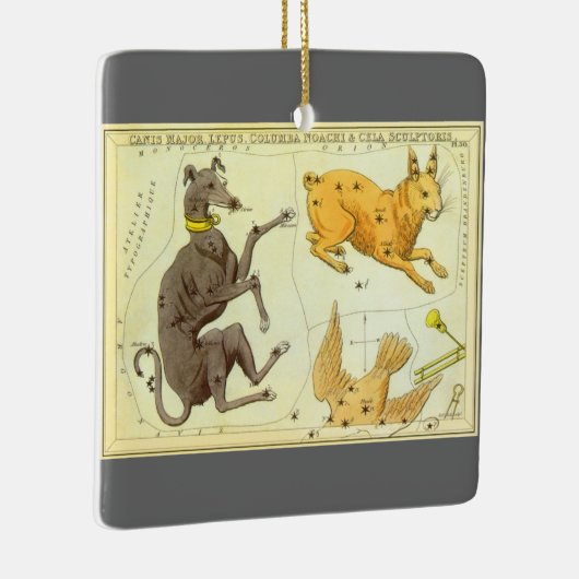 ウラニア鏡ヴィンテージ天文学の天球図 セラミックオーナメント (右)