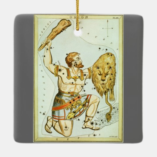 ウラニア鏡ヴィンテージ天文学の天球図 セラミックオーナメント (裏面)