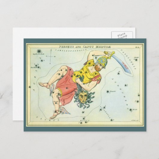 ウラニア鏡ヴィンテージ天文学の天球図 ポストカード (正面/裏面)