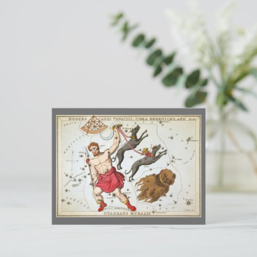 ウラニア鏡ヴィンテージ天文学の天球図 ポストカード (スタンド正面)