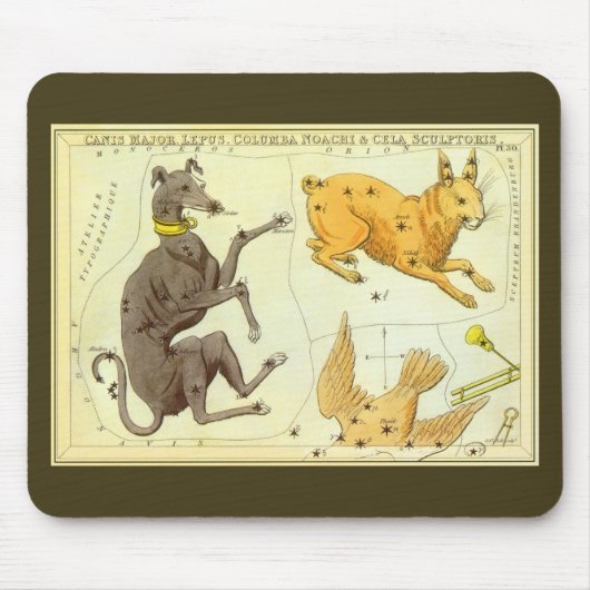 ウラニア鏡ヴィンテージ天文学の天球図 マウスパッド (正面)
