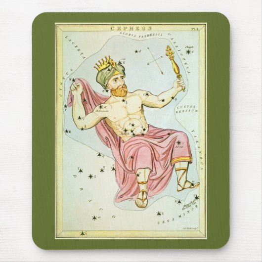 ウラニア鏡ヴィンテージ天文学の天球図 マウスパッド (正面)
