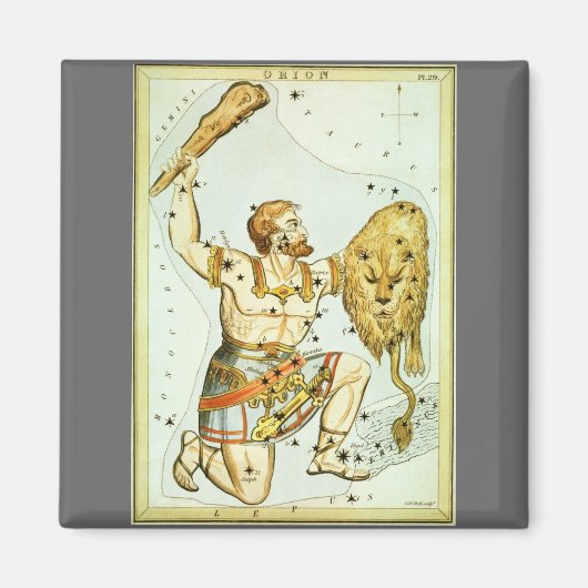 ウラニア鏡ヴィンテージ天文学の天球図 マグネット (正面)