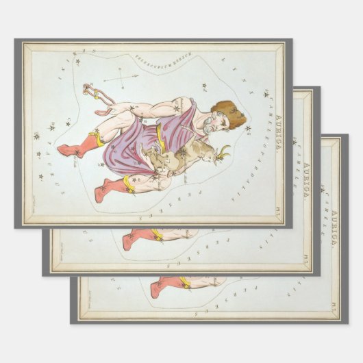 ウラニア鏡ヴィンテージ天文学の天球図 ラッピングペーパーシート (セット)